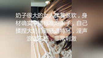 奶子很大的女人揉着很软，身材确实不错标准炮架子，自己揉捏大奶自慰骚逼特写，淫声浪语不断，非常刺激