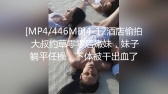 [MP4/446MB]4-12酒店偷拍 大叔约草零零后嫩妹，妹子躺平任操，下体被干出血了